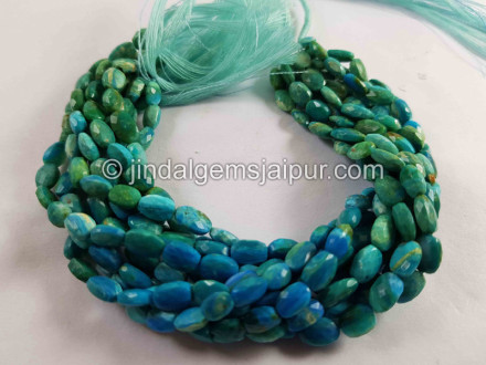 Natural  Blue Opalina Shaded  Faceted Oval Beads